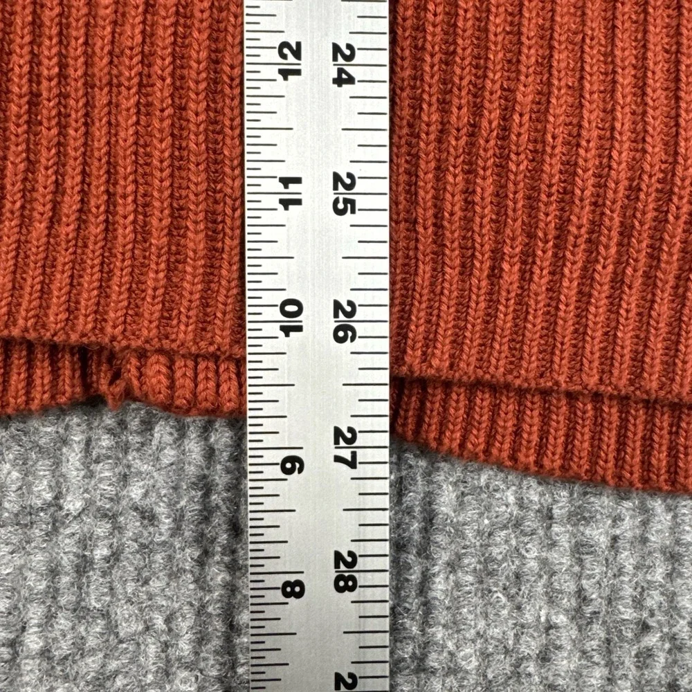 Banana Republic Cardigan Mens M Orange Ribbed Organic Cotton Shawl Collar Preppy